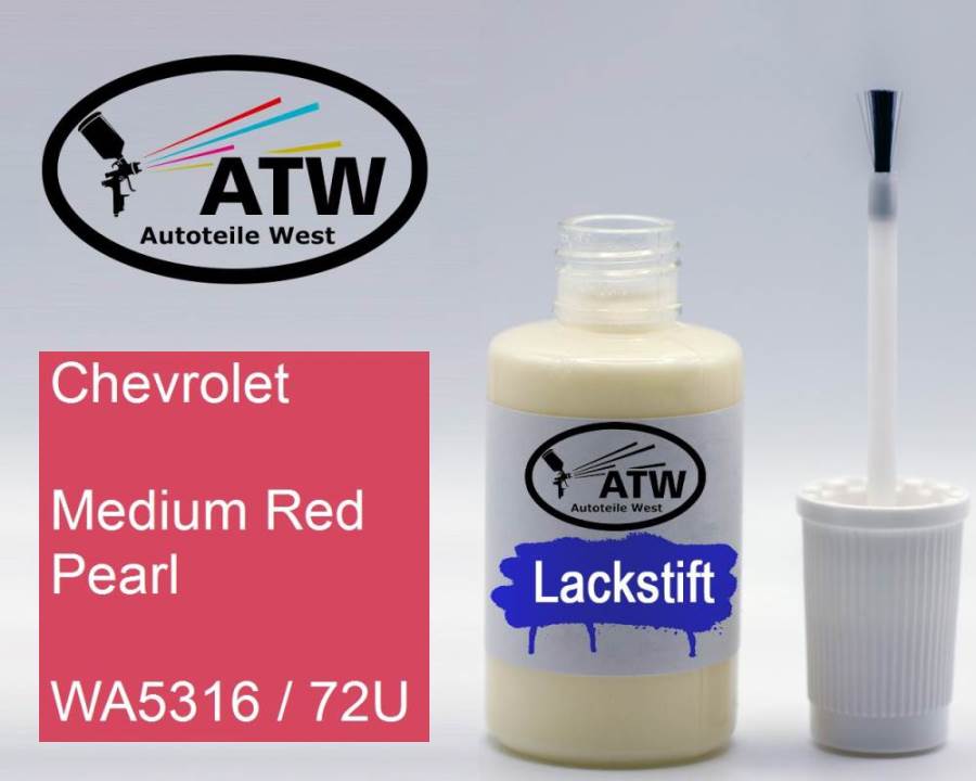 Chevrolet, Medium Red Pearl, WA5316 / 72U: 20ml Lackstift, von ATW Autoteile West.